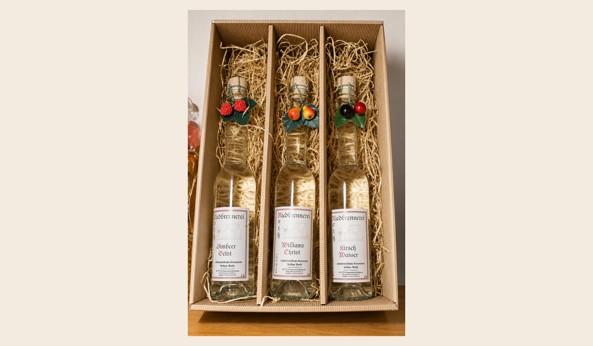 Geschenkbox mit drei Flaschen